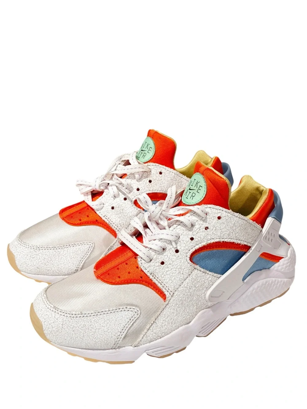 Nike Air Huarache Run White Safety Orange University Blue Lilac Mens Size 9.5